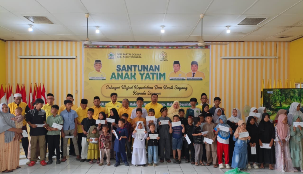 HUT ke-62 Golkar, DPD II Aceh Tenggara Santuni Anak Yatim hingga Gelar Aksi Sosial